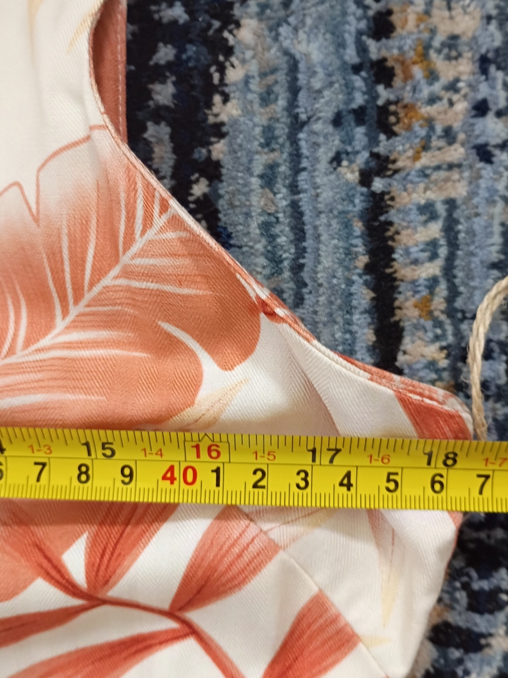 NWT Caribbean Size PM Joe Peach & Cream Tropical Print Mini Dress - Picture 5 of 8
